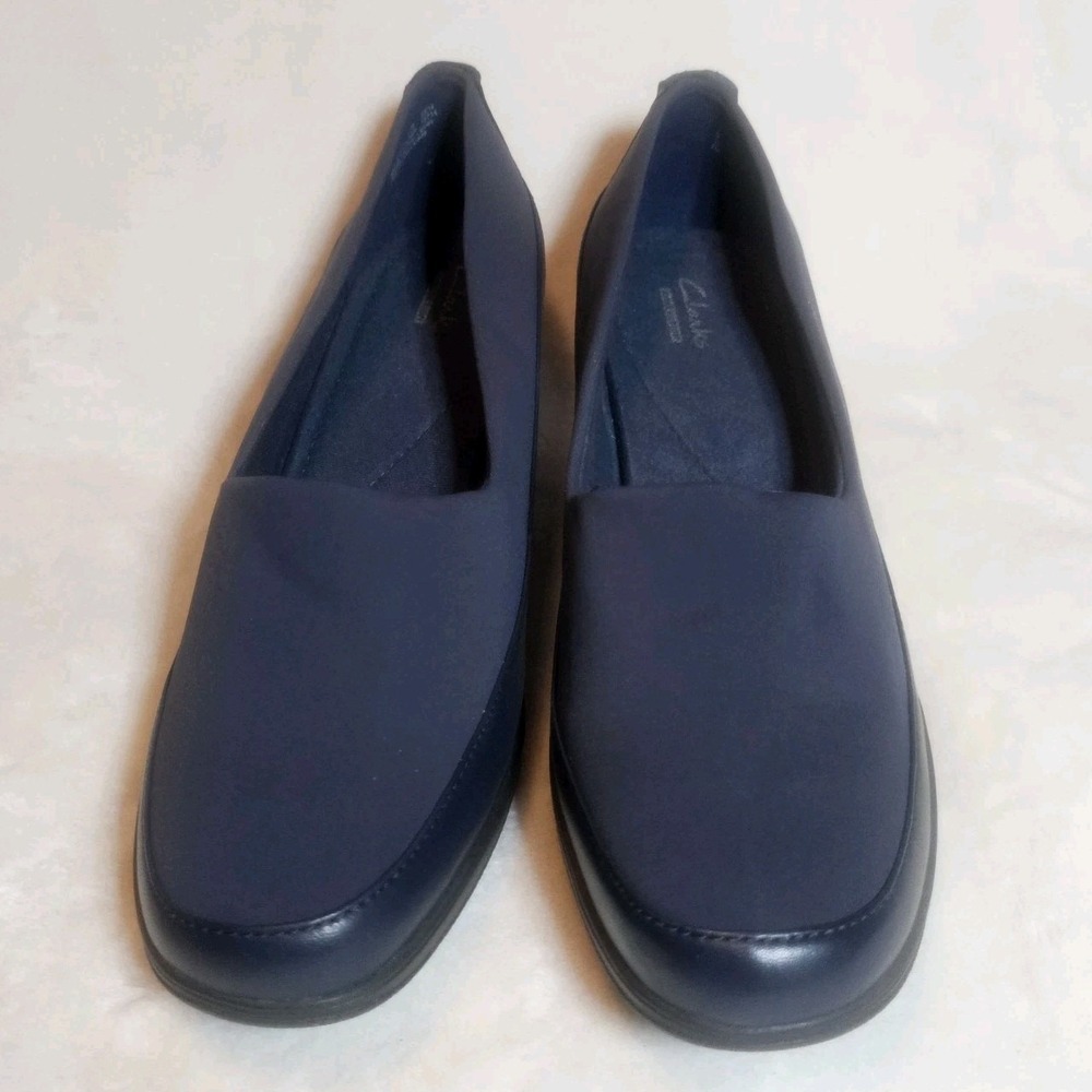 Clarks Suttyn Walk Wedge Slip-On Shoes Women's 11M NWOB Navy